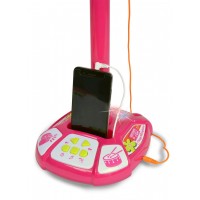 Microfon pentru copii Bontempi cu stativ roz 