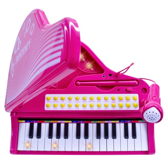 Pian electronic roz cu scaun si microfon Bontempi