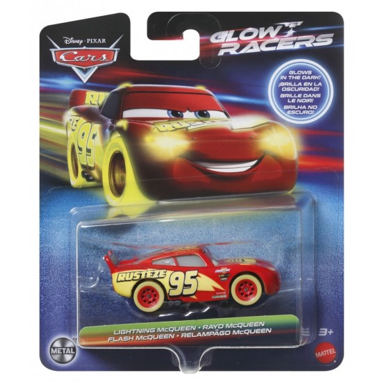 Masinuta metalica Glow Racers Cars Fulger McQueen 1:55 Masinuta metalica Glow Racers Cars Fulger McQueen 1:55