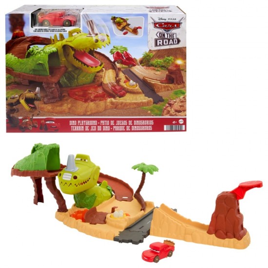 Set de joaca Cars Dino cu masinuta Cave Fulger McQueen