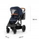 Carucior 3 in 1 Kinderkraft Prime 2 Mink Pro Navy