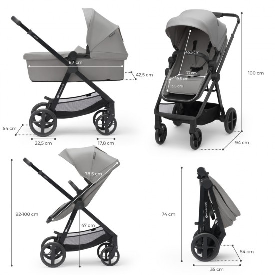 Carucior Kinderkraft Newly 3 in 1 Moonlight Grey