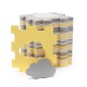 Covoras de joaca puzzle 3D din spuma Kinderkraft Luno Shapes Yellow