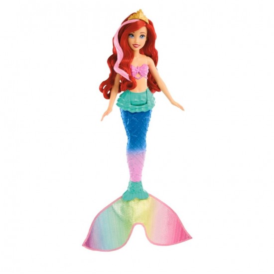 Papusa Disney Princess sirena Ariel culori schimbatoare