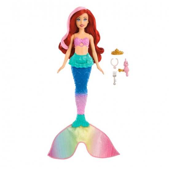 Papusa Disney Princess sirena Ariel culori schimbatoare