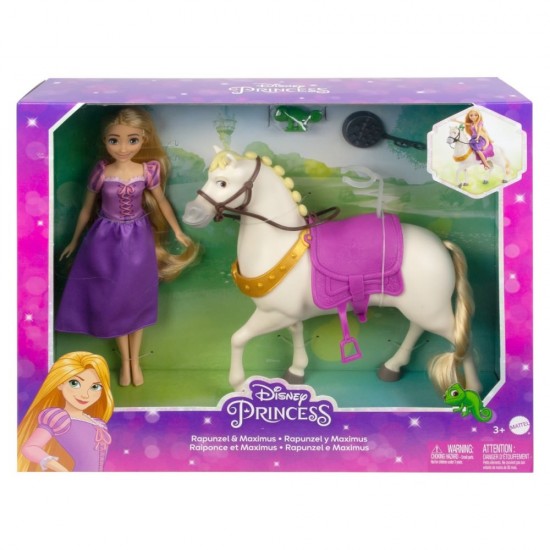 Set papusa Rapunzel si cal Maximus Disney Princess 