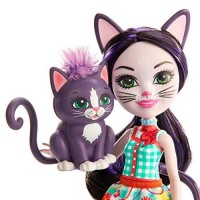 Papusa Enchantimals Mattel Ciesta Cat cu animalut Climber