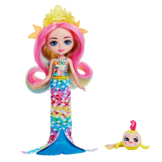 Set de joaca Enchantimals papusa si animalut Radia Rainbow Fish si Flo