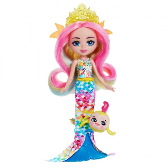 Set de joaca Enchantimals papusa si animalut Radia Rainbow Fish si Flo