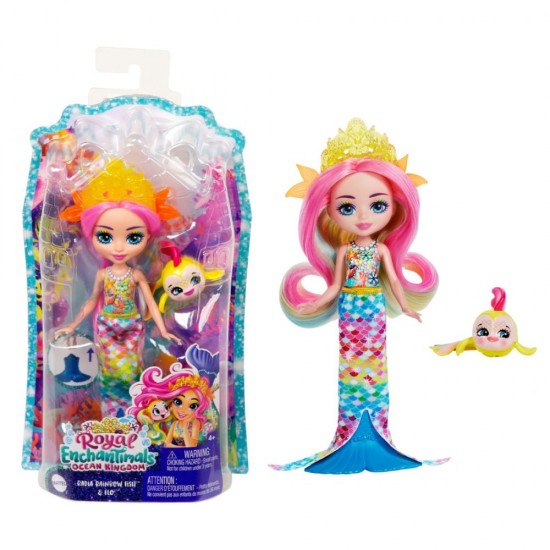 Set de joaca Enchantimals papusa si animalut Radia Rainbow Fish si Flo