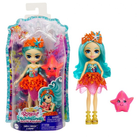 Set de joaca Enchantimals papusa si animalut Staria Starfish si Beamy