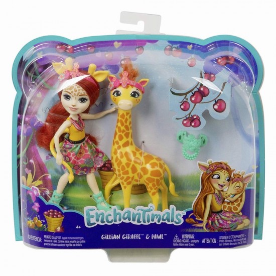 Set papusa cu animalut girafa Gillian Enchantimals 