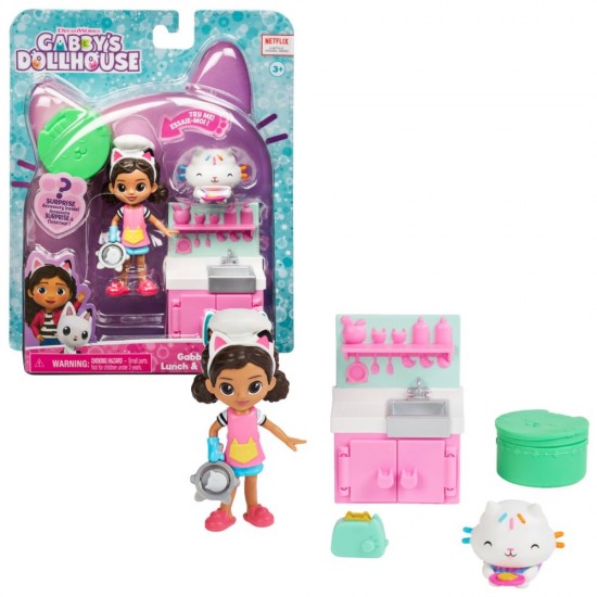 Set de joaca Gabbys Dollhouse cu figurina si accesorii bucatarie