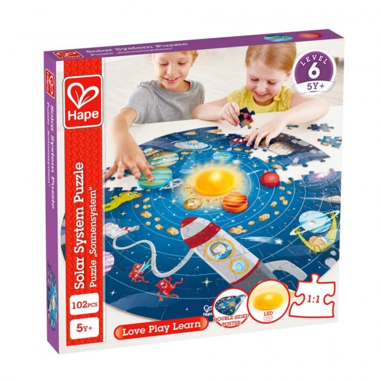 Puzzle sistemul solar 100 piese Hape