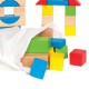 Set 50 cuburi de construit din lemn multicolor Hape