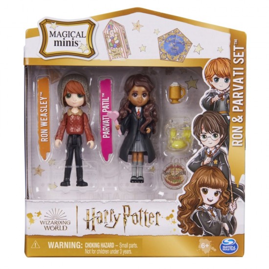 Set 2 figurine Ron si Parvati Harry Potter Wizarding World Magical Minis 