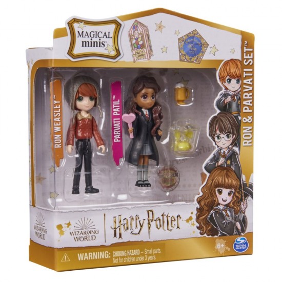 Set 2 figurine Ron si Parvati Harry Potter Wizarding World Magical Minis 