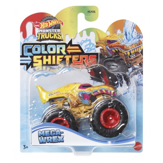 Camion Mega Wrex Hot Wheels Monster Truck cu culori schimbatoare scara 1:64 Camion Mega Wrex Hot Wheels Monster Truck cu culori schimbatoare scara 1:64