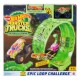 Pista cascadorilor in bucla fosforescenta Hot Wheels Monster Truck 