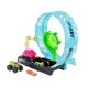 Pista cascadorilor in bucla fosforescenta Hot Wheels Monster Truck 