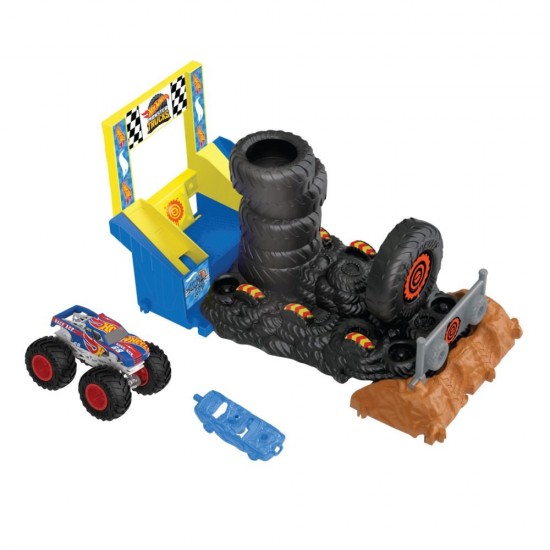 Set de joaca Hot Wheels Monster Trucks Entry Challenge Arena Smashers - Provocarea Smash Race