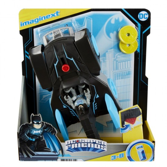 Vehicul cu figurina Bat-Tech Batmobil Imaginext DC Super Friends 