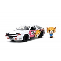 Set masinuta metalica Toyota Trueno scara 1:24 si figurina Aggretsuko