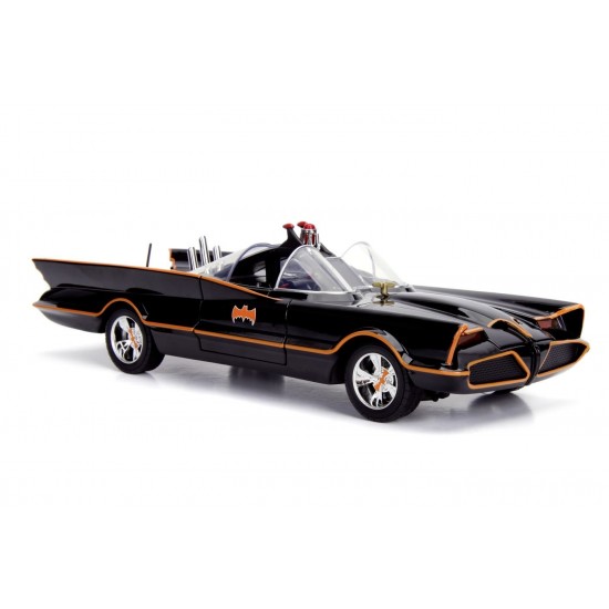 Masinuta RC Batmobile scara 1:18 cu 2 figurine Batman si Robin Masinuta RC Batmobile scara 1:18 cu 2 figurine Batman si Robin