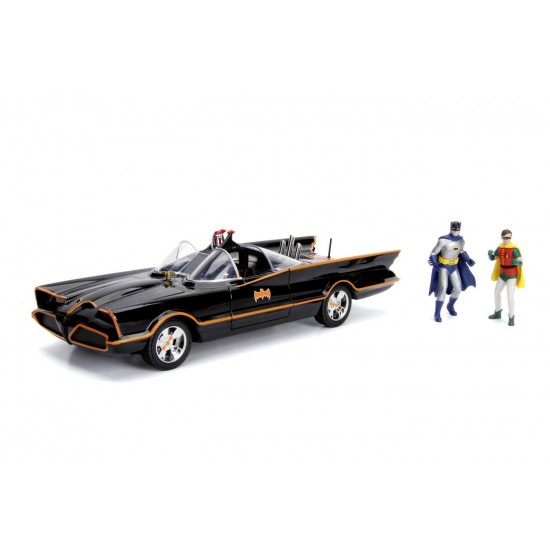 Masinuta RC Batmobile scara 1:18 cu 2 figurine Batman si Robin Masinuta RC Batmobile scara 1:18 cu 2 figurine Batman si Robin