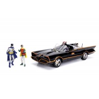Masinuta RC Batmobile scara 1:18 cu 2 figurine Batman si Robin