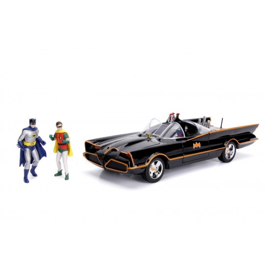 Masinuta RC Batmobile scara 1:18 cu 2 figurine Batman si Robin Masinuta RC Batmobile scara 1:18 cu 2 figurine Batman si Robin