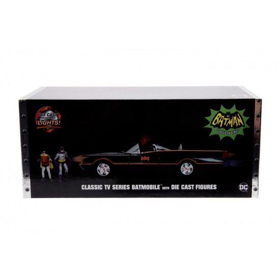 Masinuta RC Batmobile scara 1:18 cu 2 figurine Batman si Robin Masinuta RC Batmobile scara 1:18 cu 2 figurine Batman si Robin