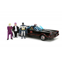 Set masinuta metalica Batmobile 1:24 si 4 figurine