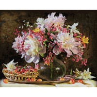 Kit pictura pe numere Schipper - Explozie de culoare cu flori si cirese