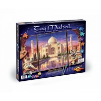 Set 3 tablouri pictura pe numere Schipper - Taj Mahal, memorialul iubirii eterne