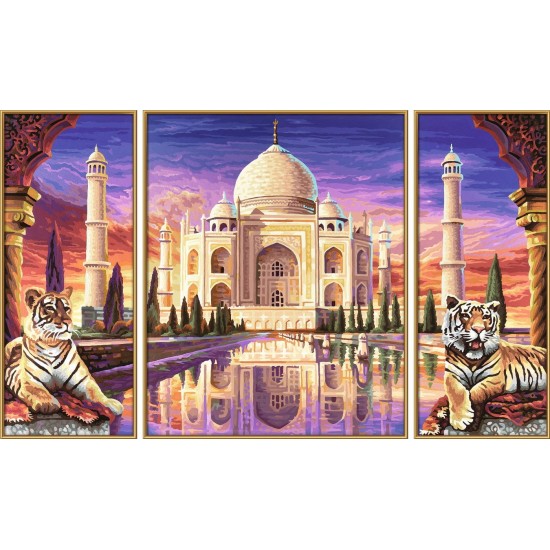 Set 3 tablouri pictura pe numere Schipper - Taj Mahal, memorialul iubirii eterne