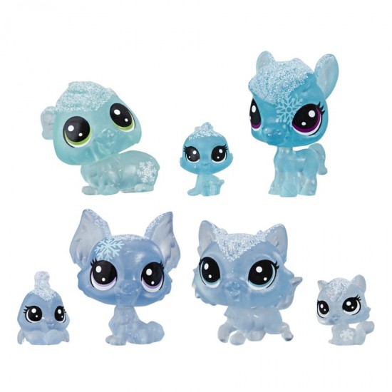 Set 7 figurine Littlest Pet Shop - Tinutul Inghetat Albastru 