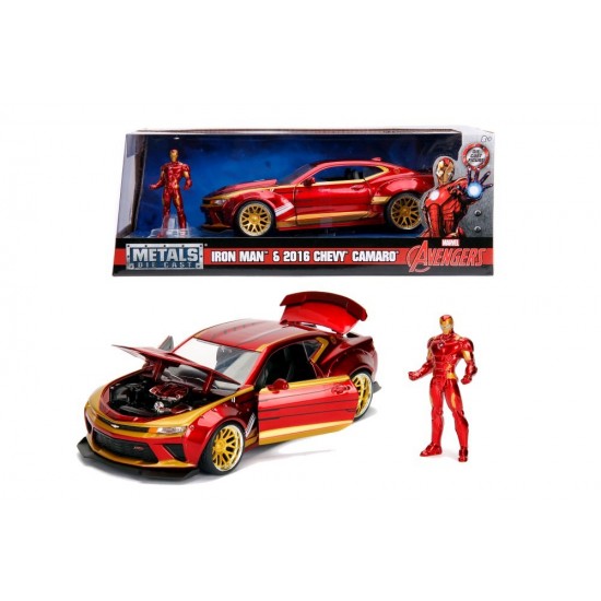 Macheta metalica Iron Man Chevy Camaro 2016 scara 1:24