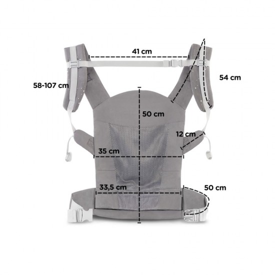 Marsupiu ergonomic Kinderkraft Huggy Grey