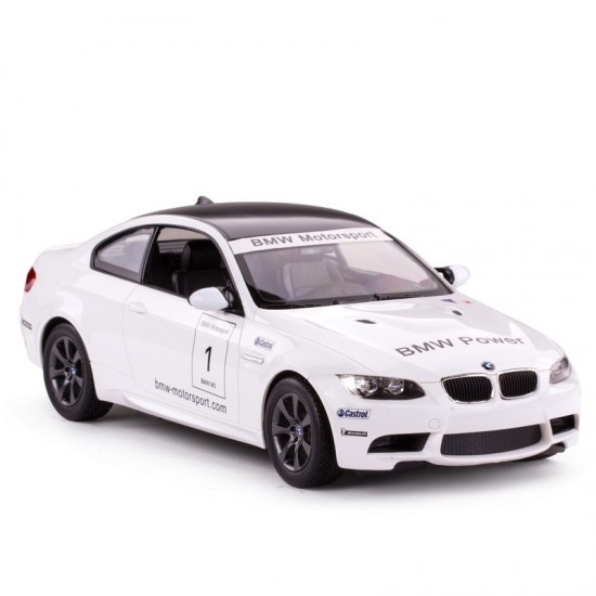 Masina cu telecomanda BMW M3 alb cu scara 1:14