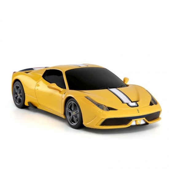 Masina cu telecomanda Ferrari 458 Speciale A galben cu scara 1:24