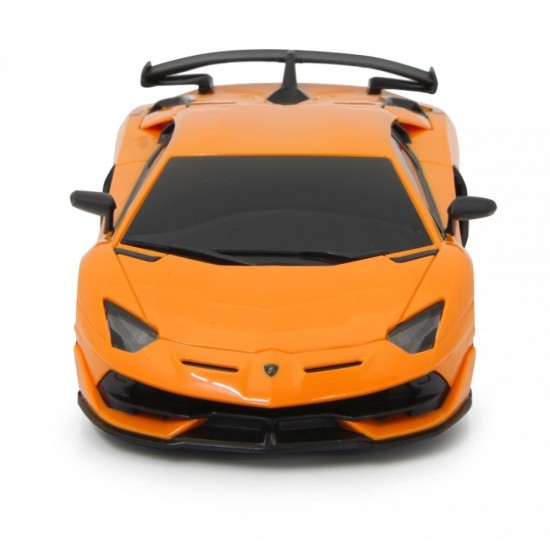 Masina cu telecomanda Lamborghini Aventador SVJ portocaliu cu scara 1:24