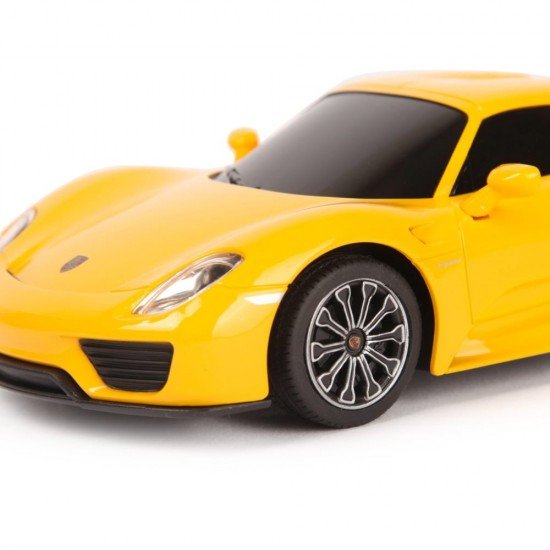 Masinuta cu telecomanda Porche 918 Spyder galben scara 1:24