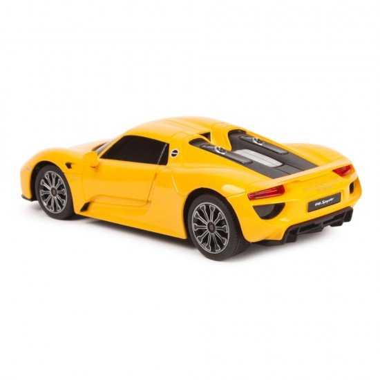 Masinuta cu telecomanda Porche 918 Spyder galben scara 1:24