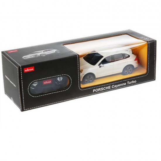 Masina cu telecomanda Porsche Cayenne Turbo alb cu scara 1:24