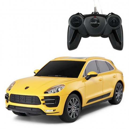 Masina cu telecomanda Porsche Macan Turbo galben scara 1:24