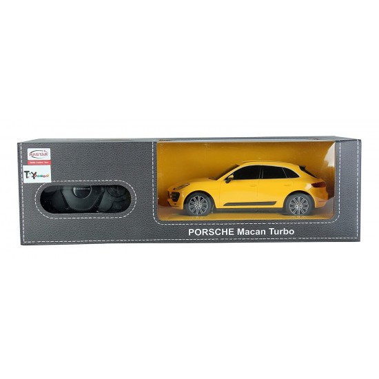 Masina cu telecomanda Porsche Macan Turbo galben scara 1:24