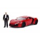 Masinuta metalica Fast and Furious Lykan Hypersport scara 1:18  cu figurina Dominic