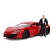 Masinuta metalica Fast and Furious Lykan Hypersport scara 1:18  cu figurina Dominic