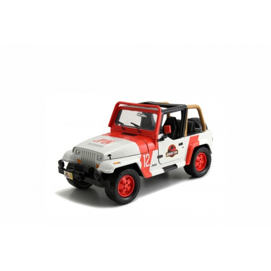Masinuta metalica Jeep Wrangler Jurassic World 1992 scara 1:24